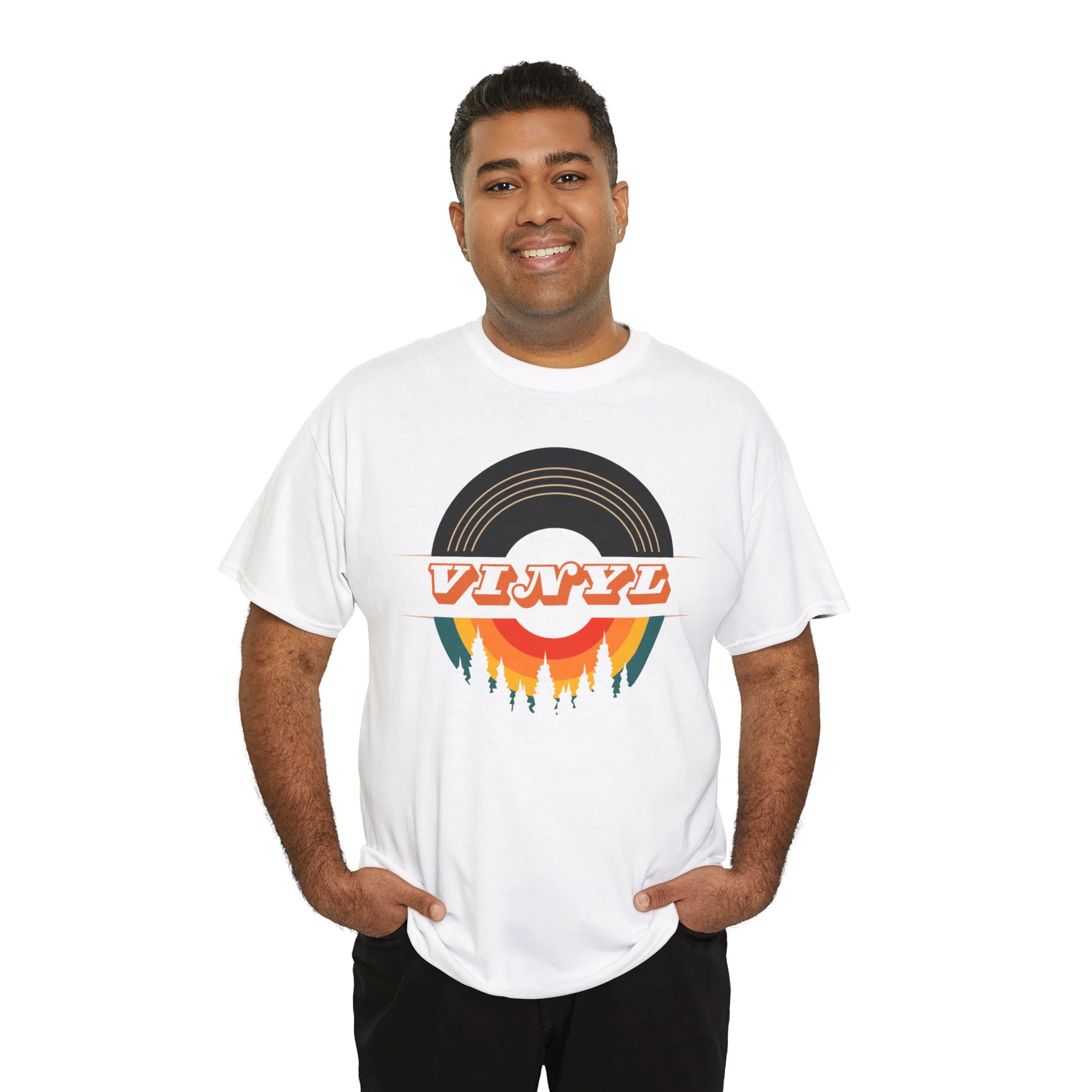 Vinyl Record Logo Men's T-Shirt - Image 52