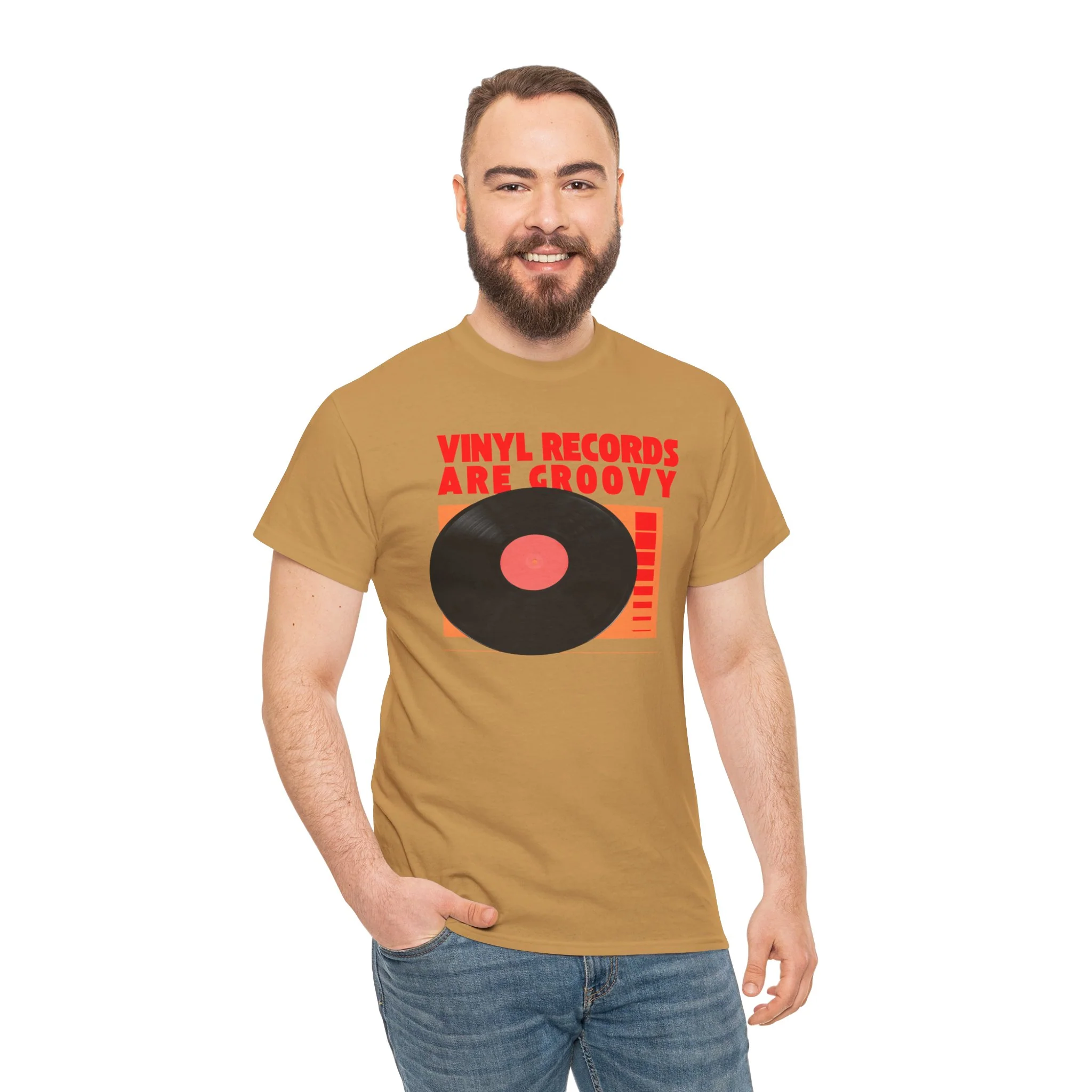 'Vinyl Records Are Groovy' Bold T-Shirt - Image 15