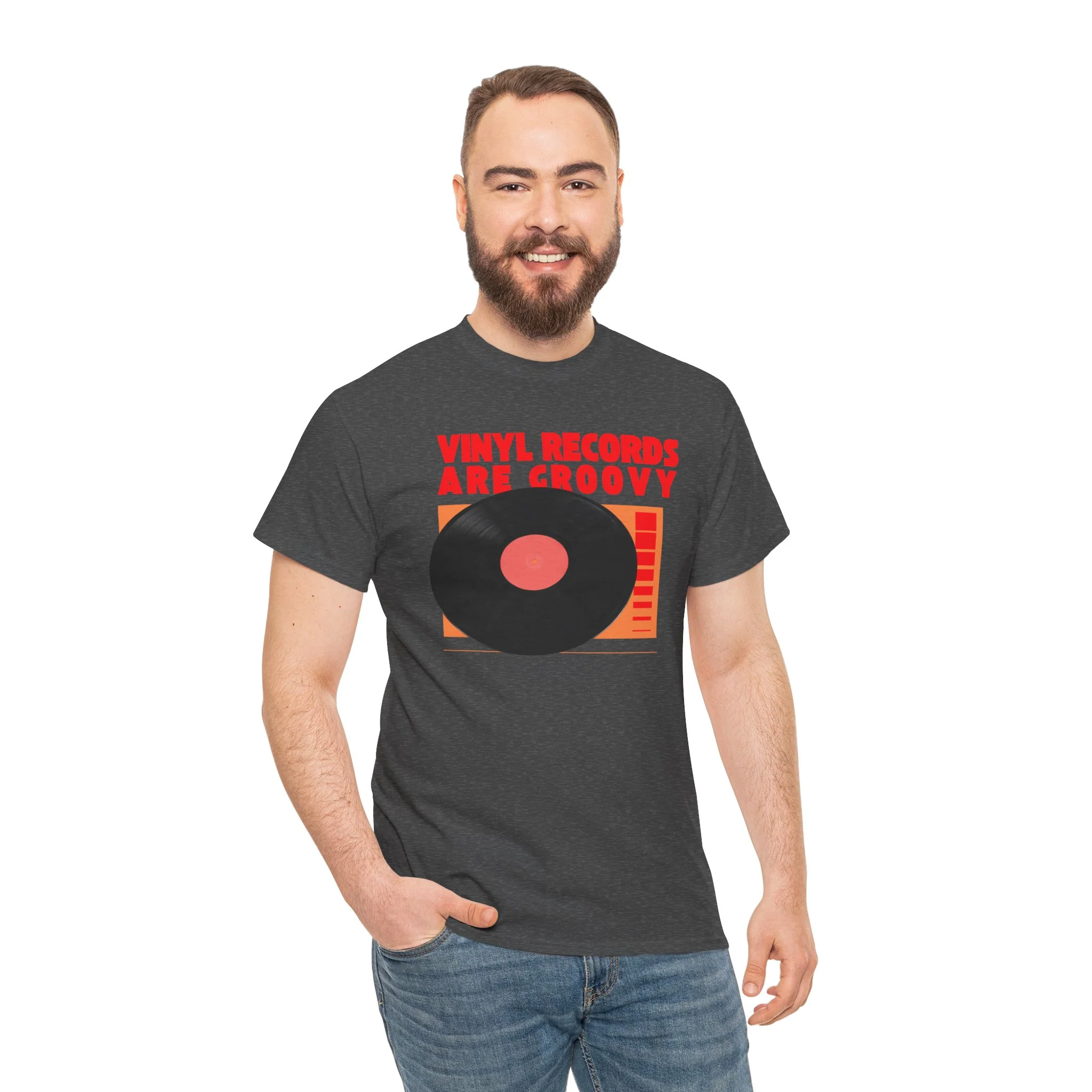 'Vinyl Records Are Groovy' Bold T-Shirt - Image 24