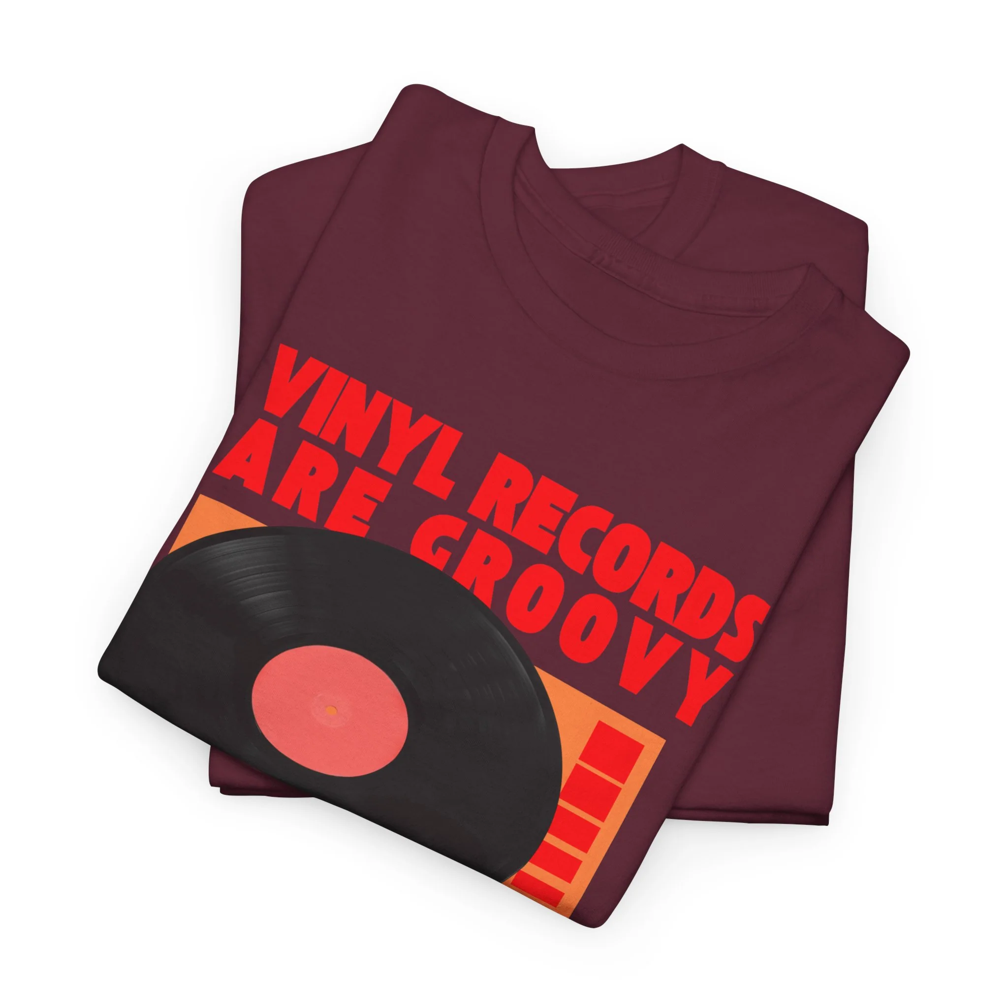 'Vinyl Records Are Groovy' Bold T-Shirt - Image 3