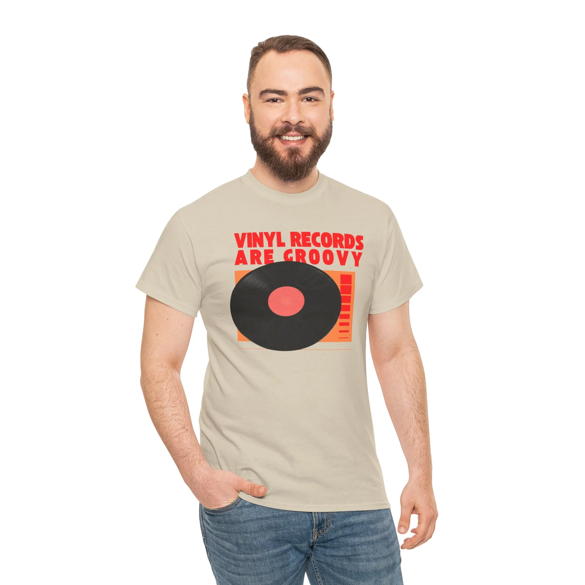 'Vinyl Records Are Groovy' Bold T-Shirt - Image 33
