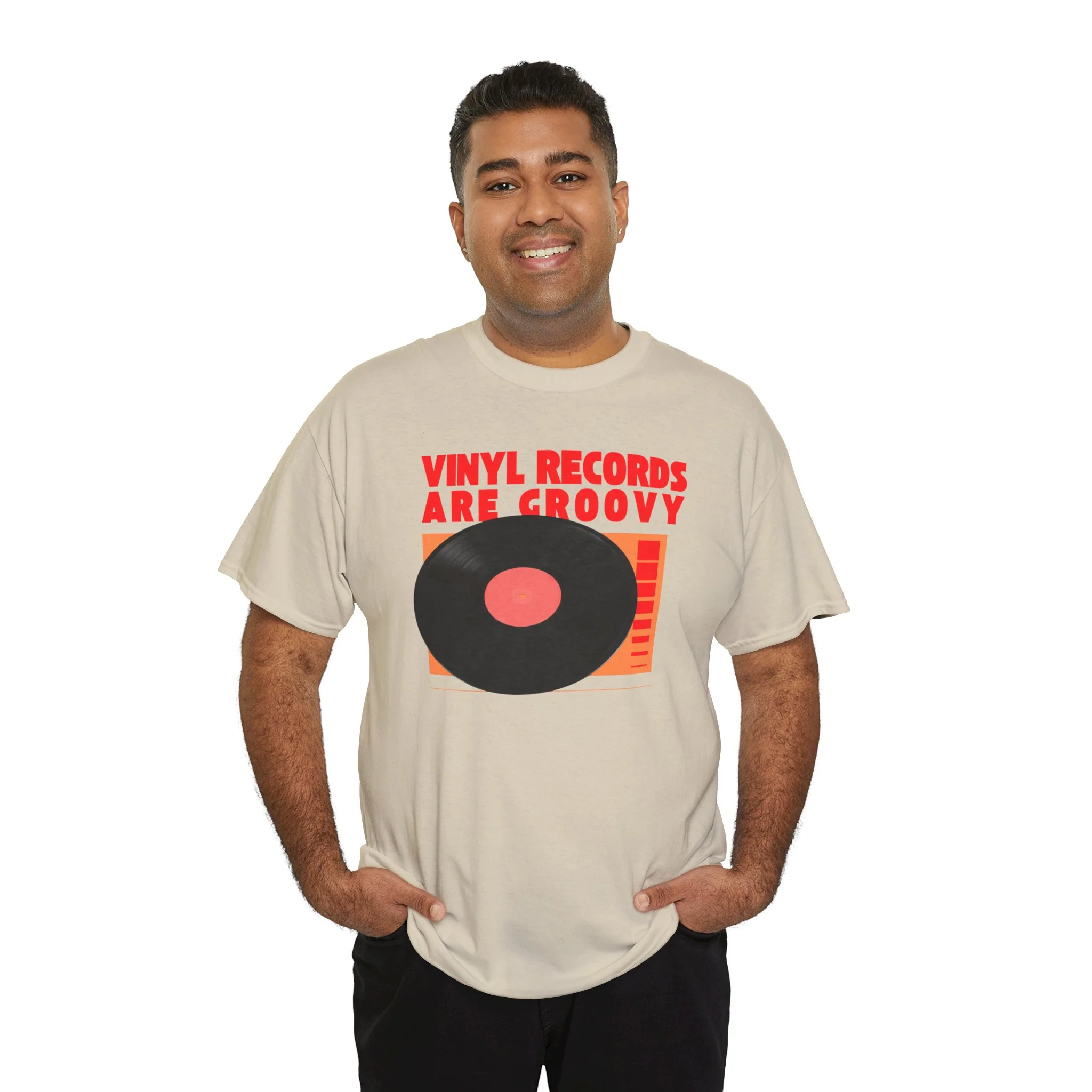 'Vinyl Records Are Groovy' Bold T-Shirt - Image 34
