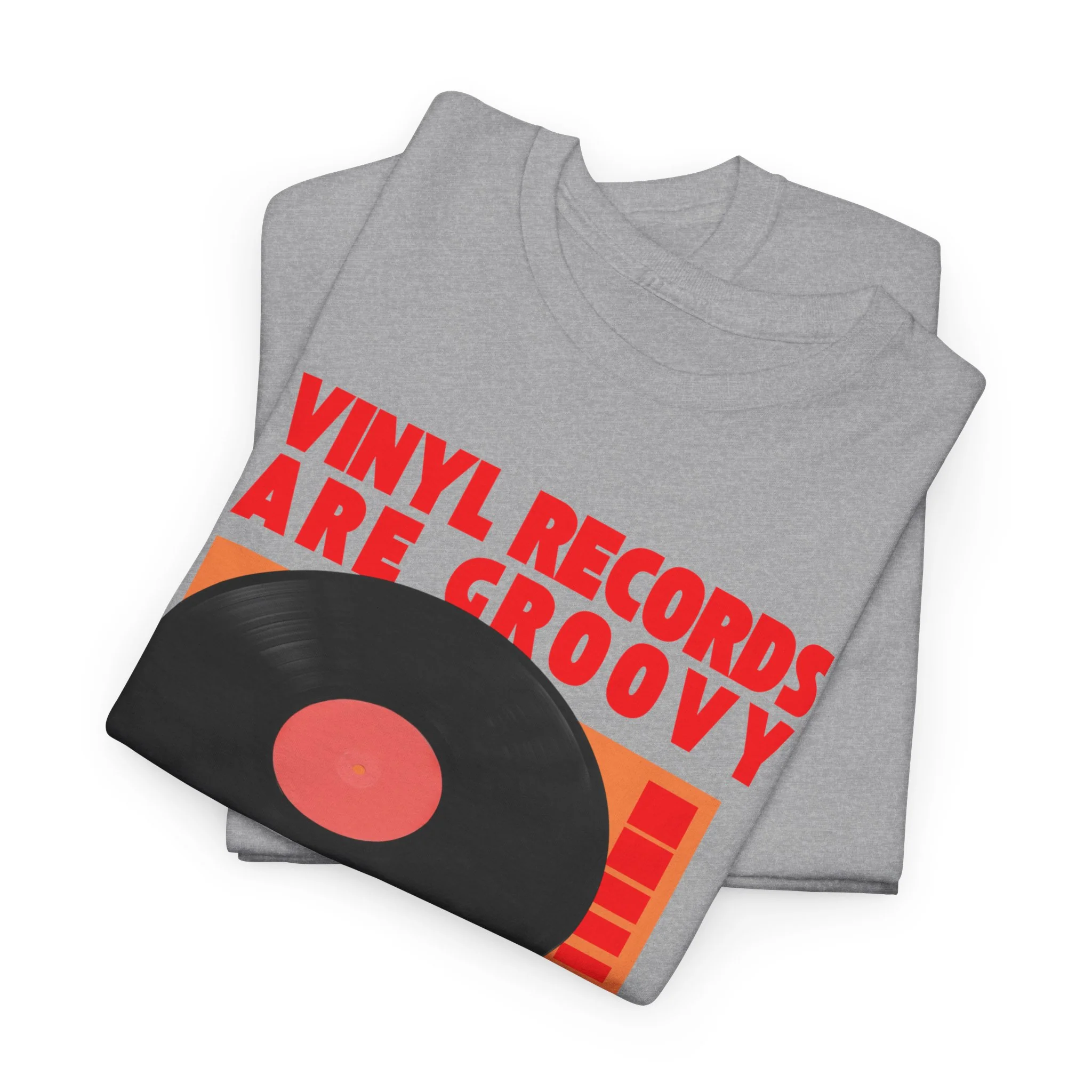 'Vinyl Records Are Groovy' Bold T-Shirt - Image 39