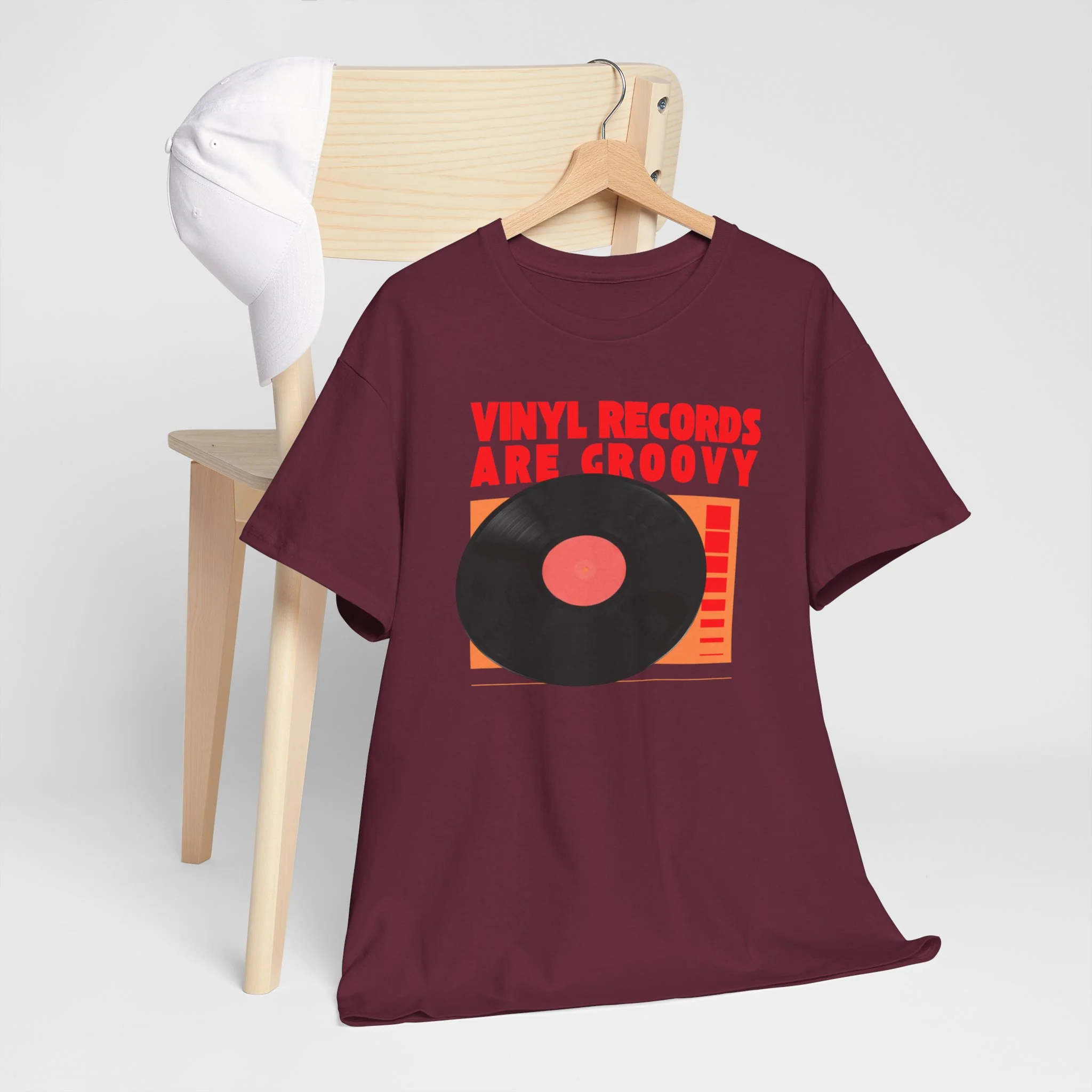 'Vinyl Records Are Groovy' Bold T-Shirt - Image 4