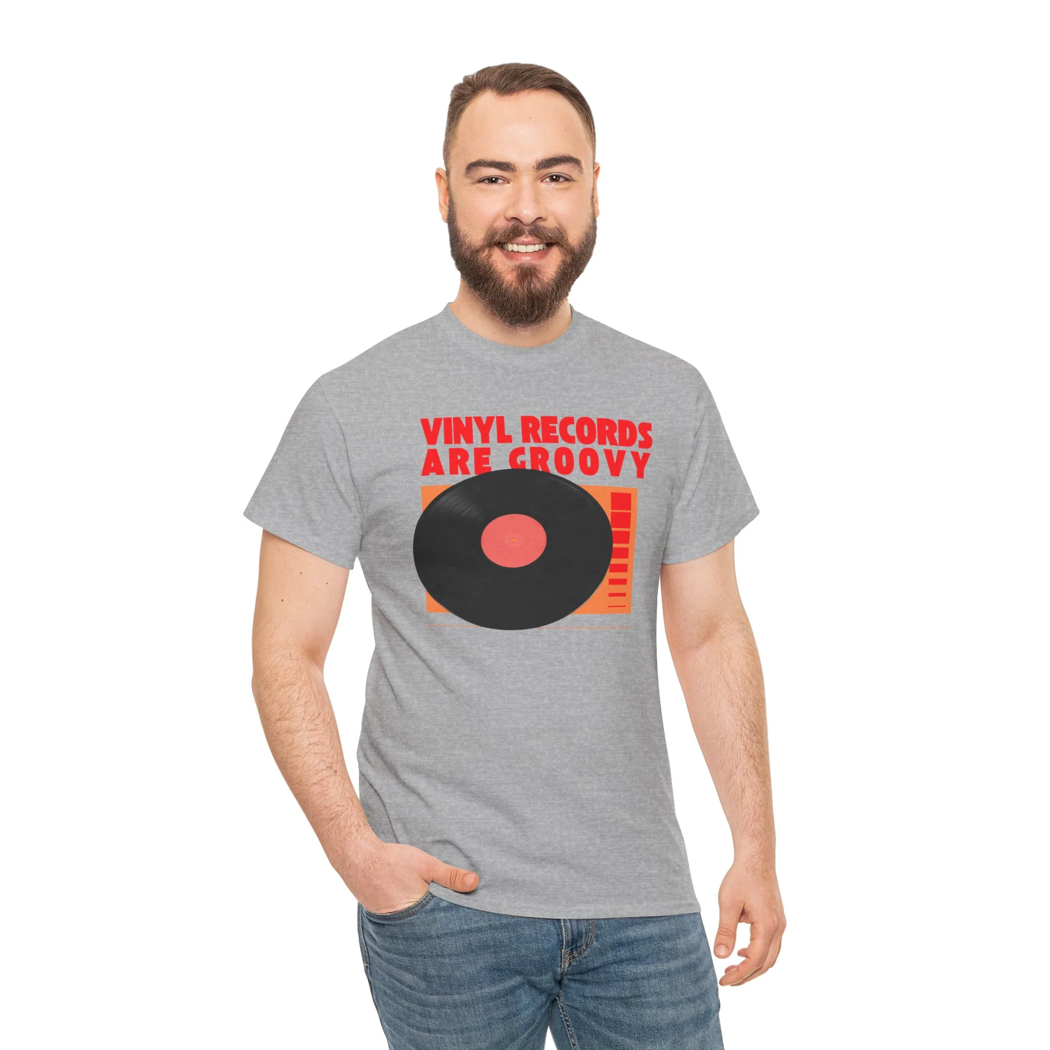 'Vinyl Records Are Groovy' Bold T-Shirt - Image 42