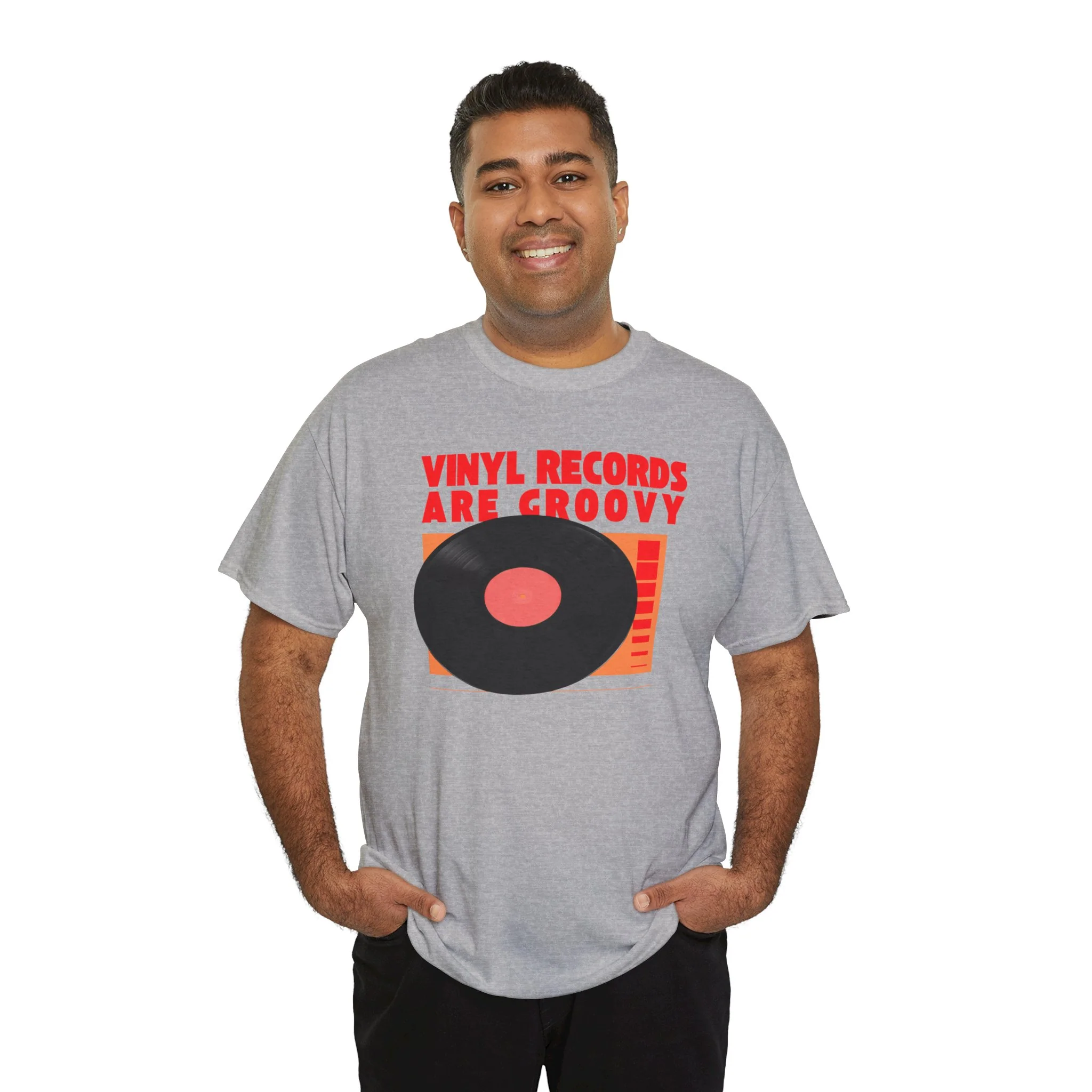 'Vinyl Records Are Groovy' Bold T-Shirt - Image 43