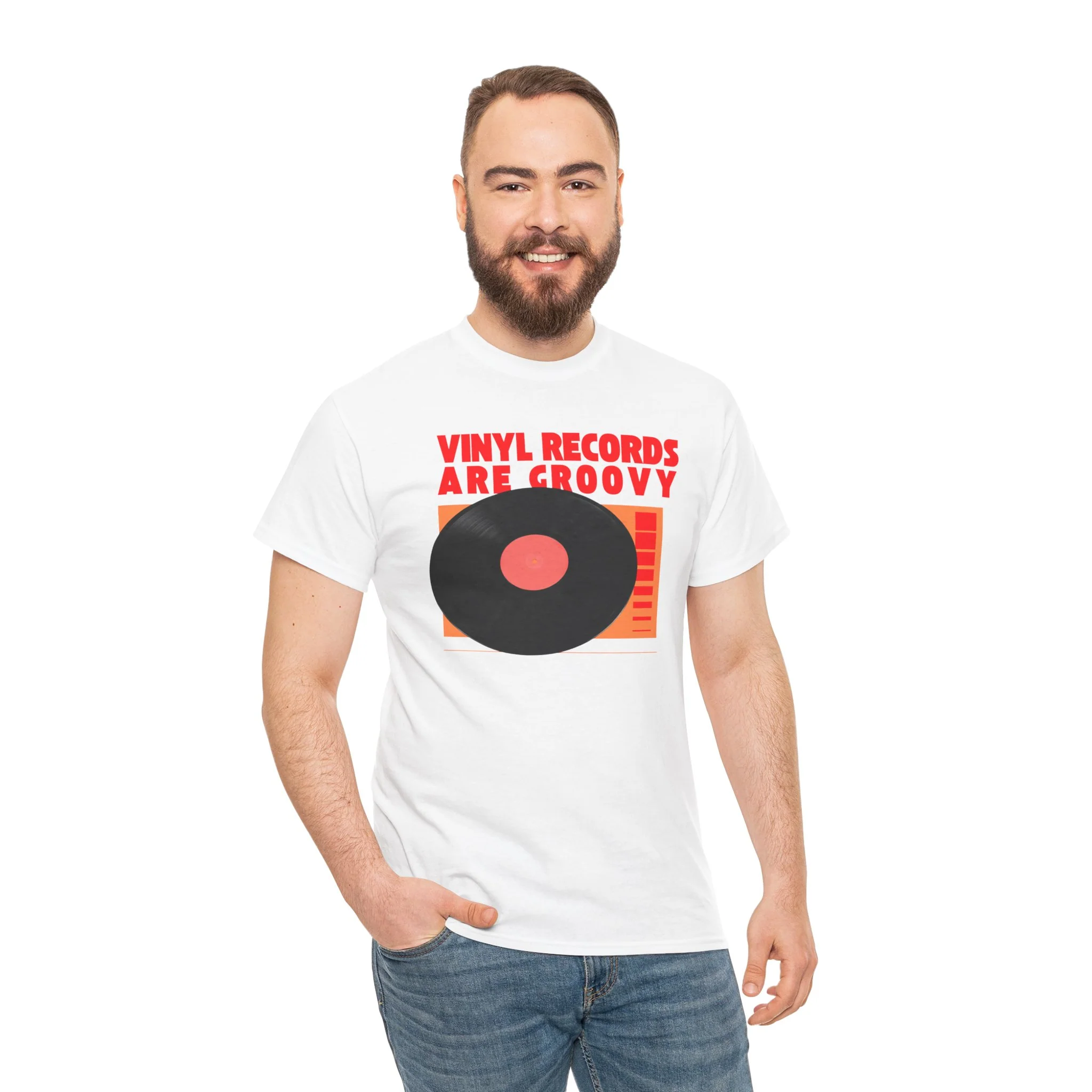 'Vinyl Records Are Groovy' Bold T-Shirt - Image 51