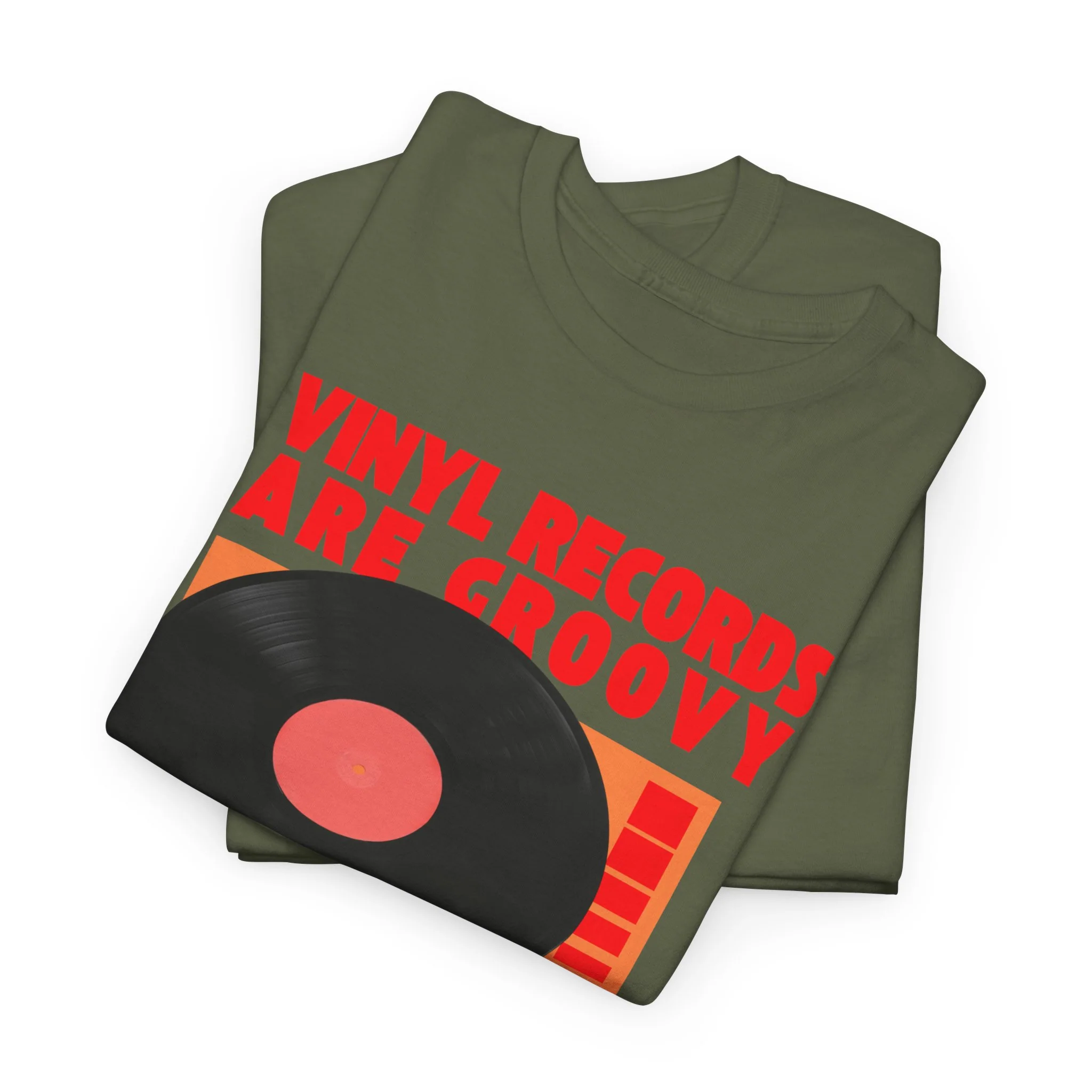 'Vinyl Records Are Groovy' Bold T-Shirt - Image 57