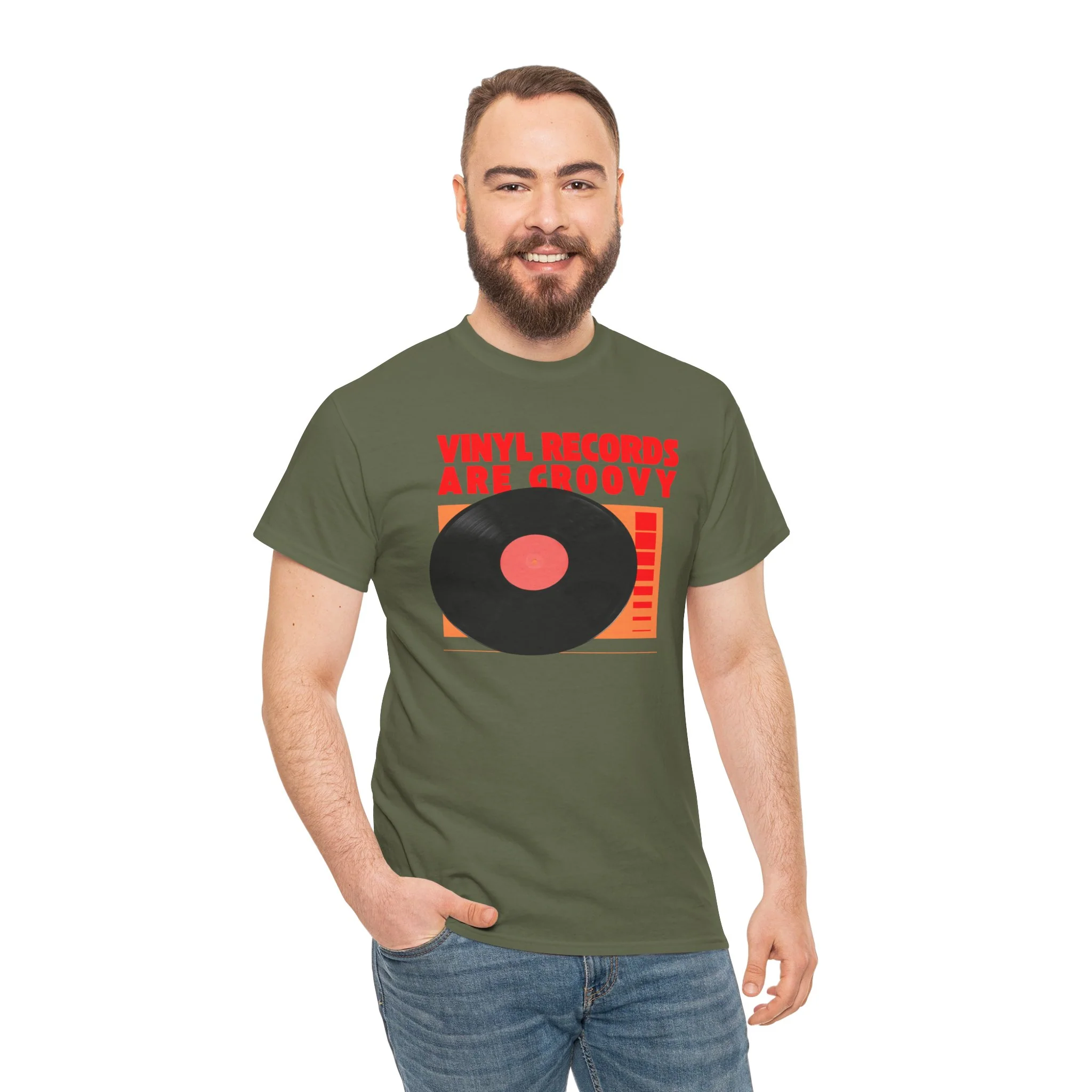 'Vinyl Records Are Groovy' Bold T-Shirt - Image 60